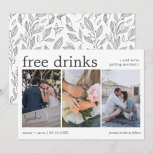 Reserve A Data Bebidas Grátis Três Fotos Engajamento Casamento