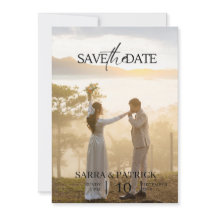 Bege e Preto Elegante Casamento Salve a Data