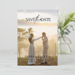 Reserve A Data Bege e Preto Elegante Casamento Salve a Data