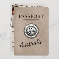 Beige Austrália Passaporte Salvar Data