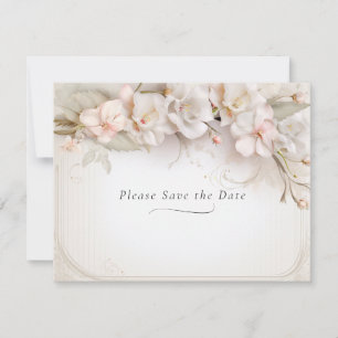 Reserve A Data Belas Flores Rosa Branco Aquarela