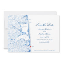 Bethany Beach Delaware Mapa Elegante Blue Weding