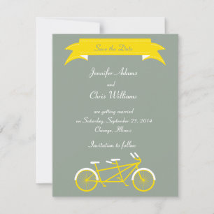 Reserve A Data Bicicleta Tandem (Amarelo / Cinza) Salve a Data