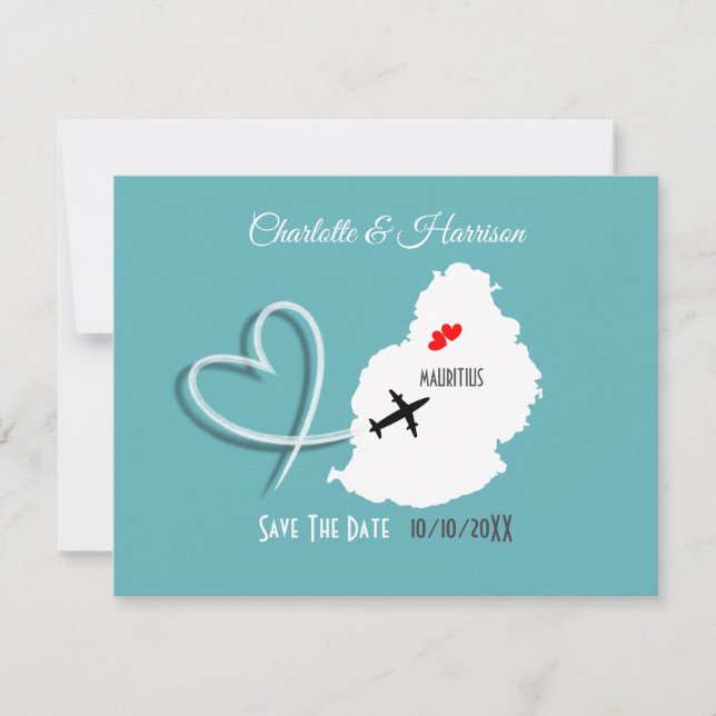 Reserve A Data Bilhete de Embarque de Casamento Destino Ilhas Mau (Frente)