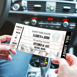Reserve A Data Bilhete de Música de Casamento Minimalista Moderno