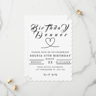 Reserve A Data Birthday Dinner Invitation, Editable Birthday Dinn