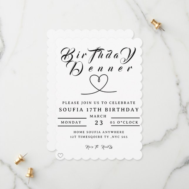Reserve A Data Birthday Dinner Invitation, Editable Birthday Dinn (Frente/Verso In Situ)