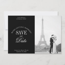 Reserve A Data Black and White Elegant Save the Date Card