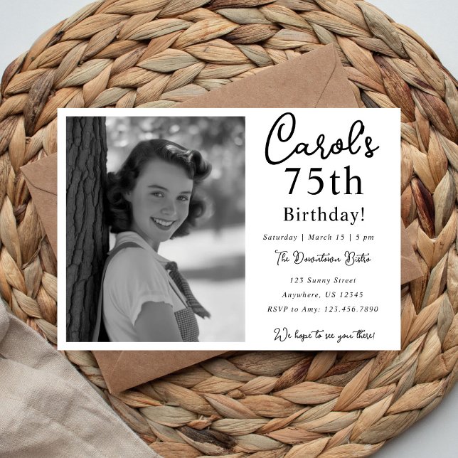 Reserve A Data Black and White Milestone Birthday  (Criador carregado)