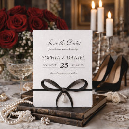 Reserve A Data Black Bow With Pearl Old Money Style Bridal Shower