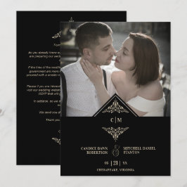 Reserve A Data Black Golden Chic Lace Romantic Couple Wedding