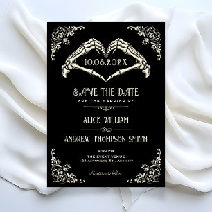 Reserve A Data Black gothic arch casamento Save The Date