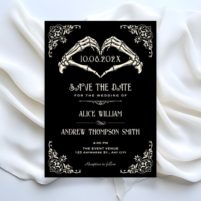 Reserve A Data Black gothic arch casamento Save The Date (Criador carregado)