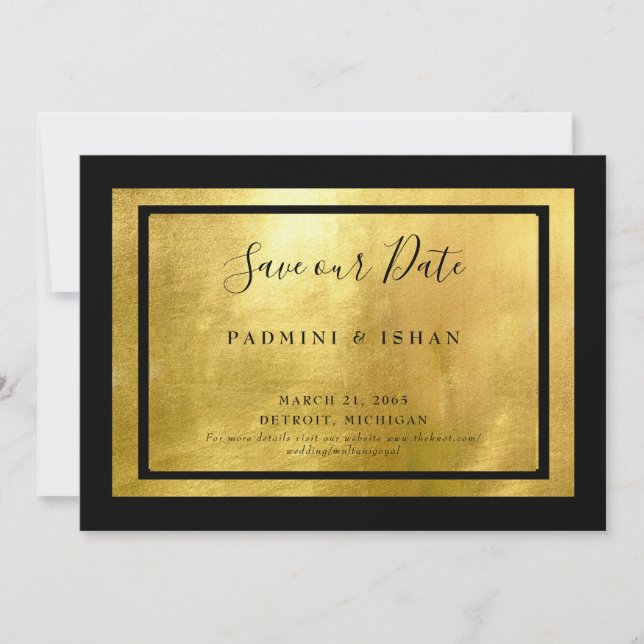 Reserve A Data Black & Metallic Glam Ouro Salve a Data (Frente)