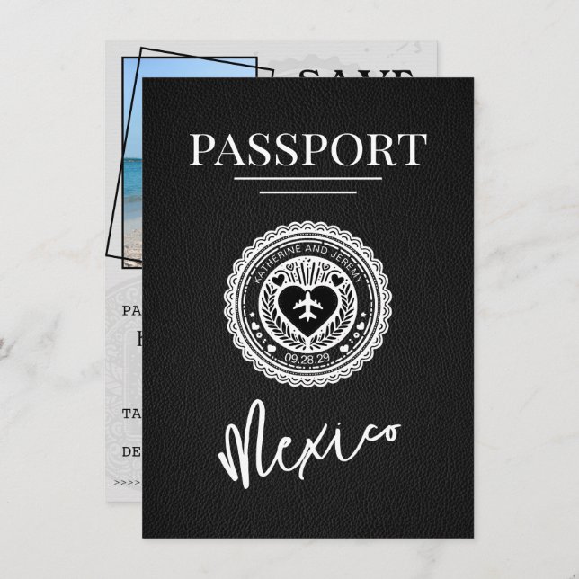 Reserve A Data Black Mexico Passport Salvar a data (Frente/Verso)