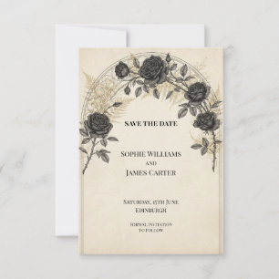Reserve A Data Black Rose Gold Fern Casamento Salve a Data
