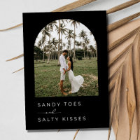 Black White Simple Beach Weding the Date