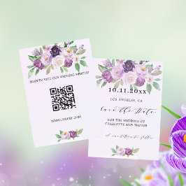 Reserve A Data Bloqueio de flores violetas QR