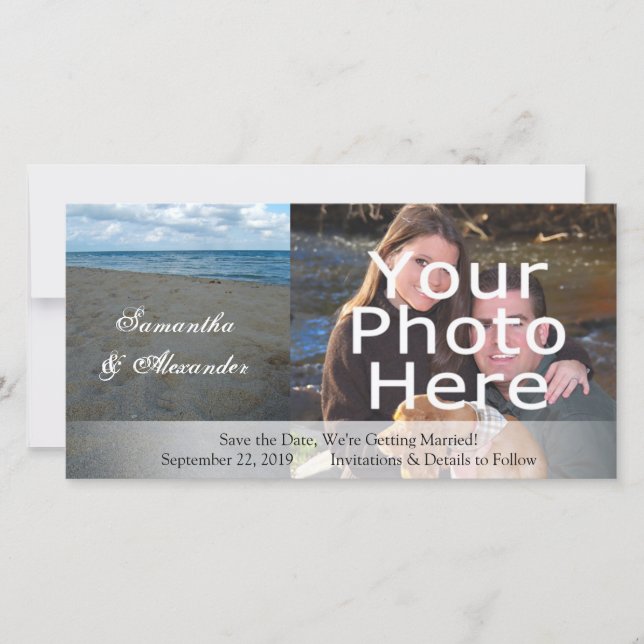 Reserve A Data Blue and Brown Sands ~ Beach Weding (Frente)