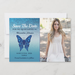 Reserve A Data Blue Butterfly Quinceañera