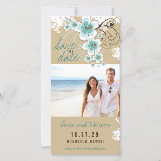 Reserve A Data Blue Hibiscus Foto Tropical Casamento Salva A Data