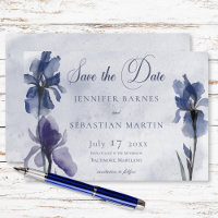 Blue Iris Flowers Casamento Moderno Azul