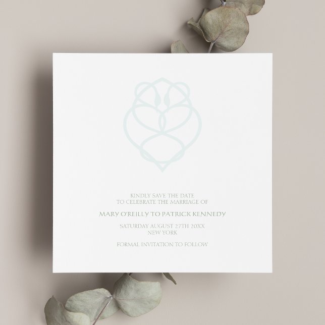 Reserve A Data Blue Irish Swan Love Knot Casamento Salve The Date (Criador carregado)