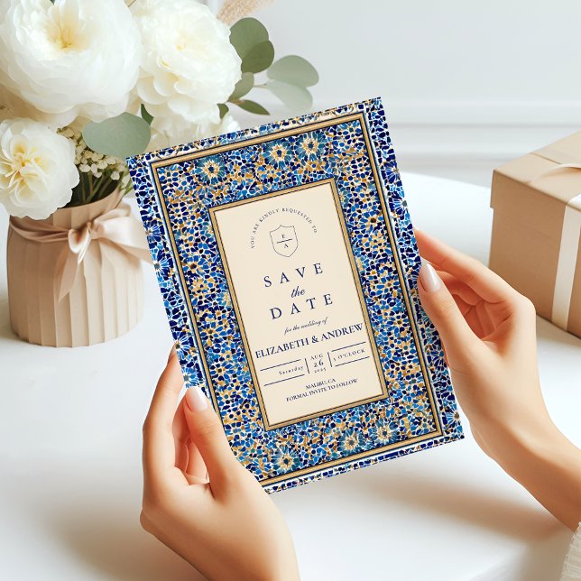 Reserve A Data Blue Mosaic Islamic Wedding (Criador carregado)