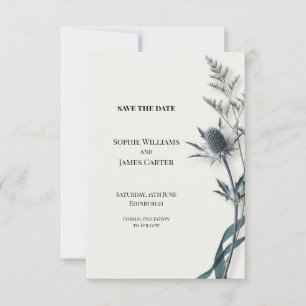 Reserve A Data Blue Thistle Botânico Casamento Save the Date
