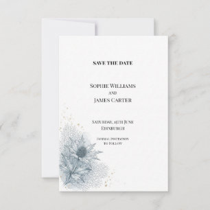 Reserve A Data Blue Thistle Botânico Casamento Save the Date