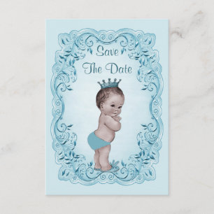 Reserve A Data Blue Vintage Prince Salve o Chá de fraldas de data