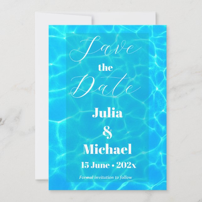 Reserve A Data Blue Water Beach & Destination Wedding Ocean Theme (Frente)