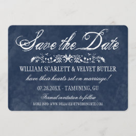 Reserve A Data Blue Watercolor Wedding Salvar a Data