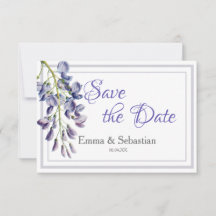 Blue Wisteria Save the Date Card