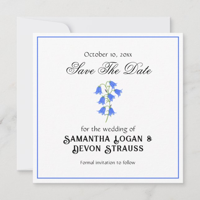 Reserve A Data Bluebells Save The Date Wedding (Frente)