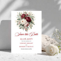 Blush Burgundy Verde Save The Date Fashion