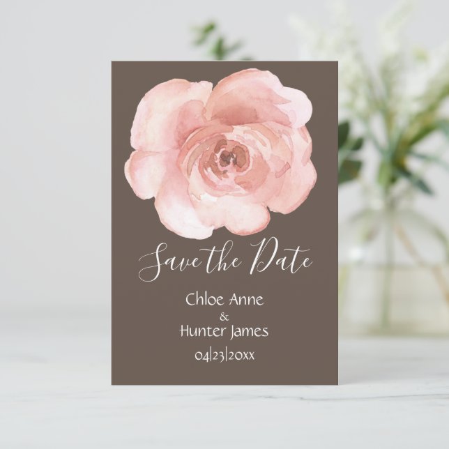 Reserve A Data Blush Floral Rosa Simple Salve a Data (Em pé/Frente)