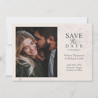 Reserve A Data Blush Floral Wedding Save the Date Photo