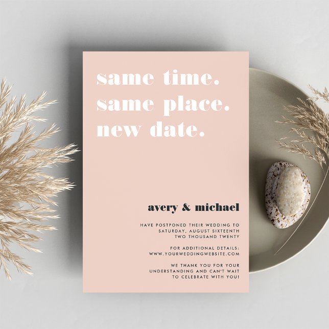 Reserve A Data Blush | Modern Wedding Postponement Announcement (Criador carregado)