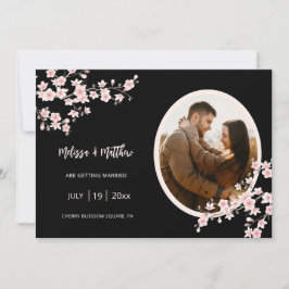 Reserve A Data Blush Pink Cherry Blossom Black Wedding