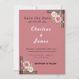 Reserve A Data Blush Romance: Quadro Floral Salvar a Data