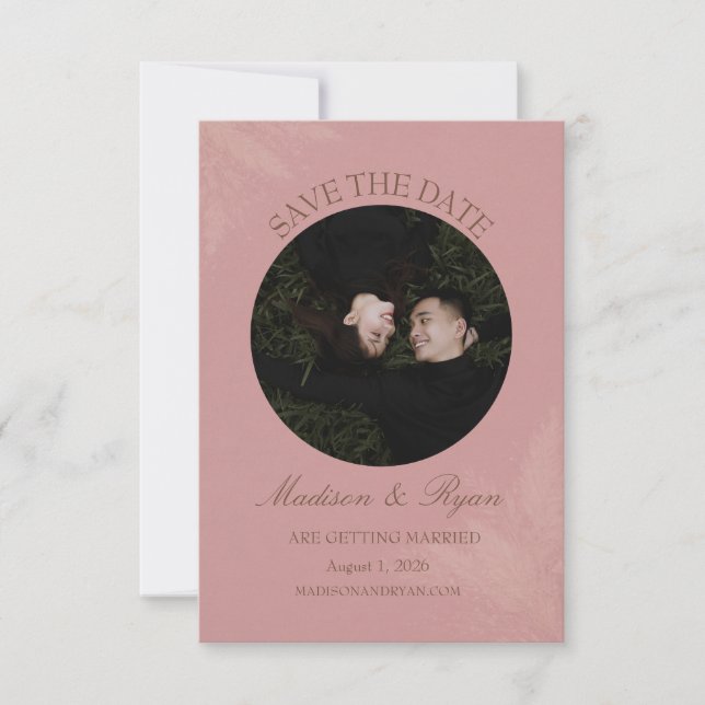 Reserve A Data Blush Romance Save the Date com Foto (Frente)