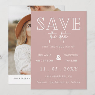 Reserve A Data Blush Simple Calligraphy Photo Save The Date (A Fo