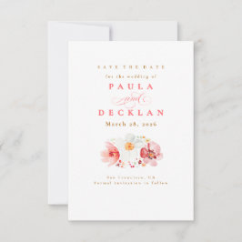 Reserve A Data Blush Watercolor Wildflower Boho Salvar Data