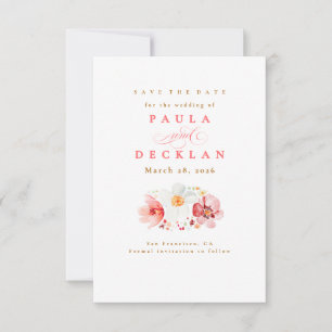 Reserve A Data Blush Watercolor Wildflower Boho Salvar Data