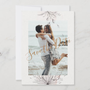 Reserve A Data Blushing Peach Flat Save The Date Card