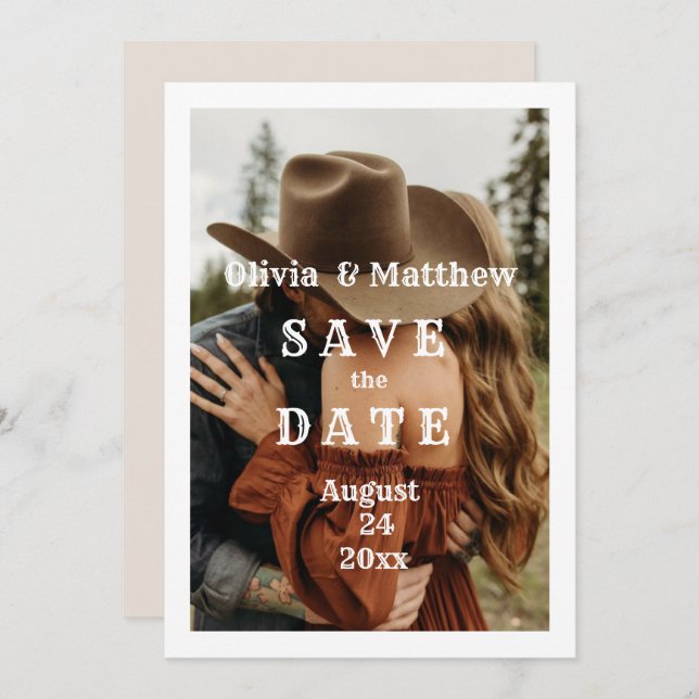 Reserve A Data Bohemian Western Wedding (Frente/Verso)