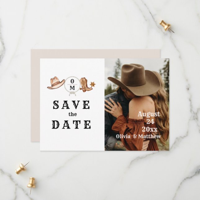 Reserve A Data Bohemian Western Wedding (Frente/Verso In Situ)
