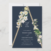 Bohemian Wood Pyramid White Florals Blue Wedal