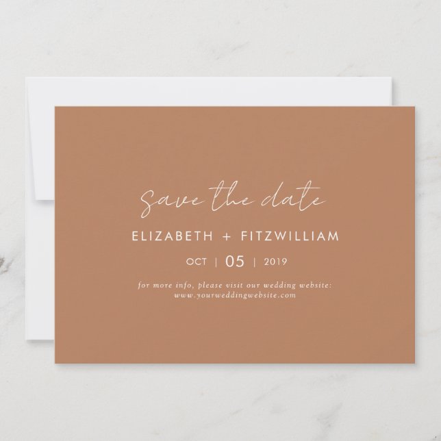 Reserve A Data Boho Abstrato | Caramel Mocha Wedding (Frente)